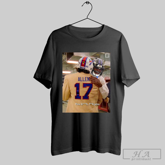 Official Josh Allen Bills Gets The Best Of Lamar Jackson Ravens Bills Are Headed To The Afc Championship Game Poster T Shirt 2