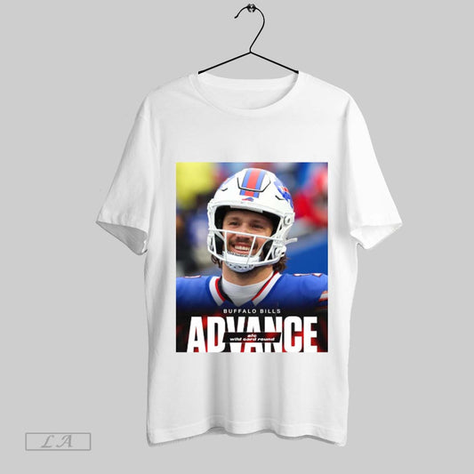 Official Josh Allen Buffalo Bills Vs Denver Broncos Nfl Advance Afc Wild Card Round Poster T Shirt