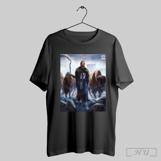 Official Josh Allen And The Buffalo Bills Trample Over The Denver Broncos Advance To The Divisional 2025 Poster T Shirt