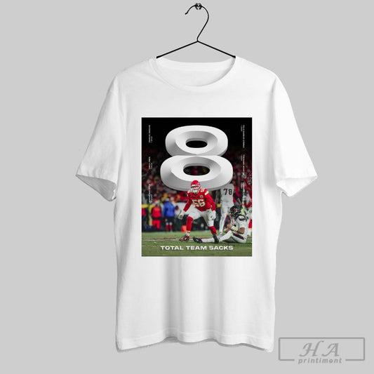 Official Kansas City Chiefs 8 Total Team Sacks George Karlaftis 3 Sacks Chris Jones 1 Sack Charles Omenihu 1 Sack Poster T Shirts