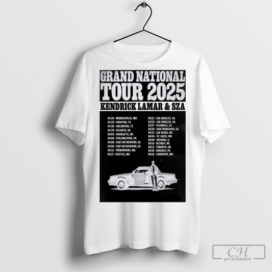 Official Kendrick Lamar Sza Grand National 2025 Poster T Shirts