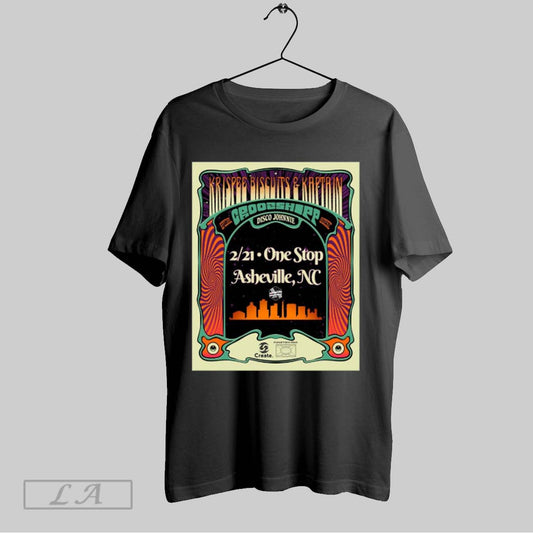 Official Krispee Biscuits And Kaptain Groschopp Guest Disco Johnnie 2 21 One Stop Asheville Nc Poster T Shirt