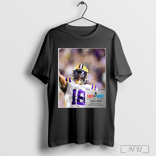 Official Lsu Tigers East West Shrine Bowl Greg Penn Iii Lb Senior Kinders Texas Bowl Poster T Shirt