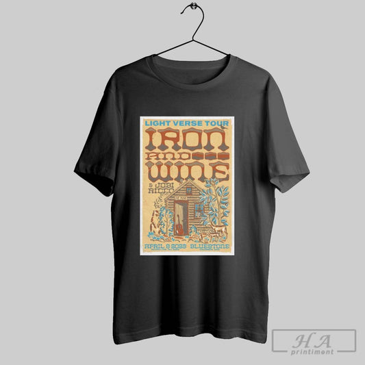Official Light Verse Tour Iron And Wine And Jobi Riccio April 8 2025 Columbus Oh Poster Graphic T Shirt