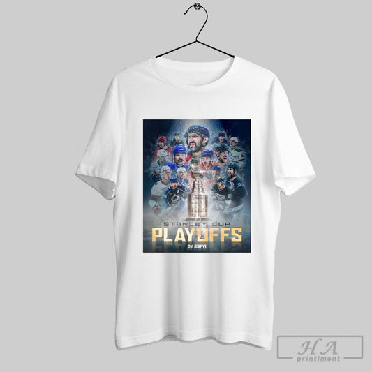 Official Lord Stanley The Stanley Cup Playoffs Are Back On Espn Today Poster T Shirt