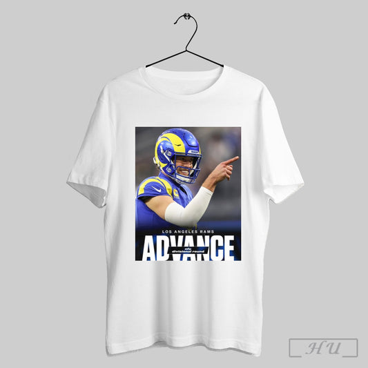 Official Los Angeles Rams Advance Nfc Divisional Round Will Face Jalen Hurts And The Eagles In Philly Poster T Shirt