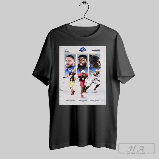 Official Los Angeles Rams Football X Seminoles Braden Fiske Jared Verse Keir Thomas 2025 Poster T Shirt