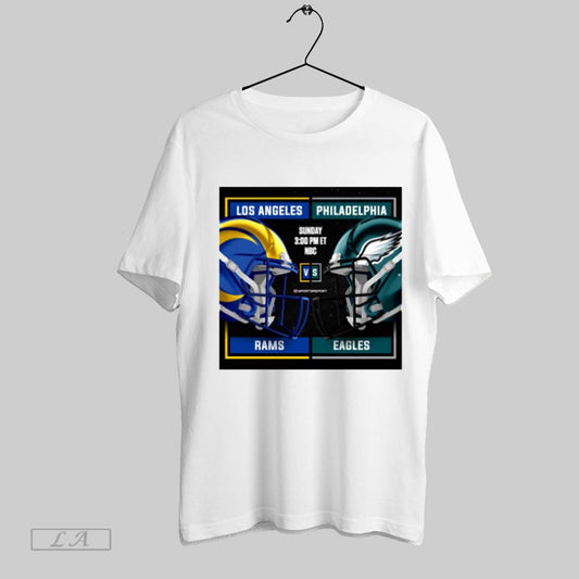 Official Los Angeles Rams Vs Philadelphia Eagles Sunday 2025 Fly Eagles Fly Helmet Poster T Shirt