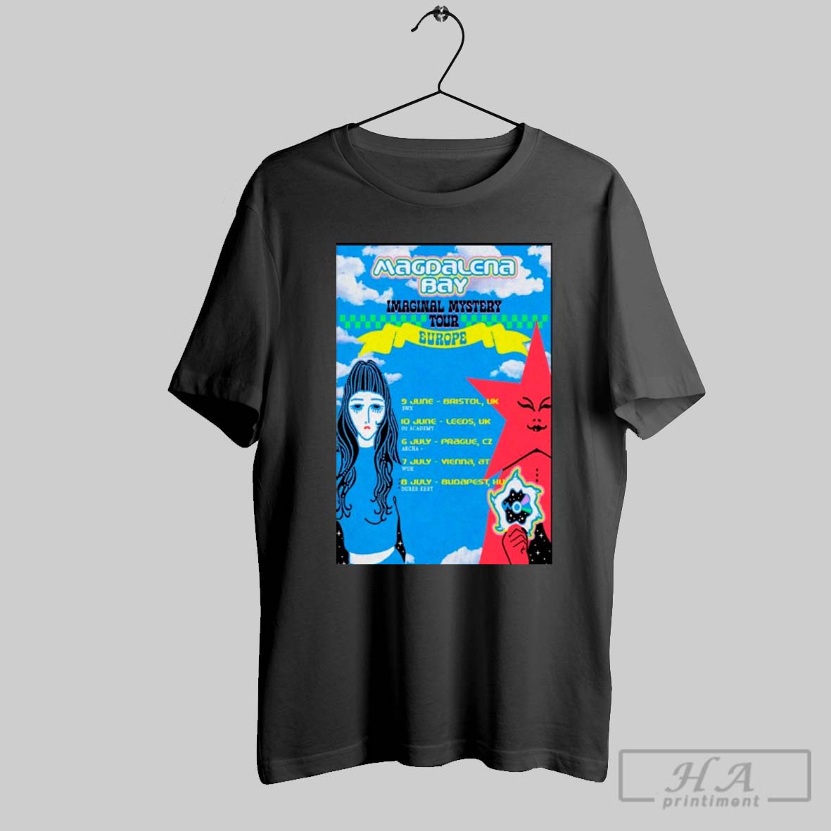 Official Magdalena Bay Europe Summer 2025 Tour Poster Shirts