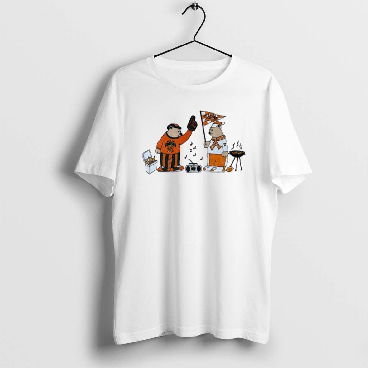 Official Miami Hurricanes Vs Tennessee Volunteers Tailgating Fan Bears T-Shirts, Hoodie, Sweatshirt