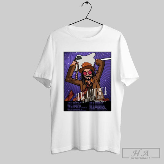 Official Mike Campbell And The Dirty Knobs With Special Guest Shannon Mcnally June July August 2025 Poster Graphic T Shirt