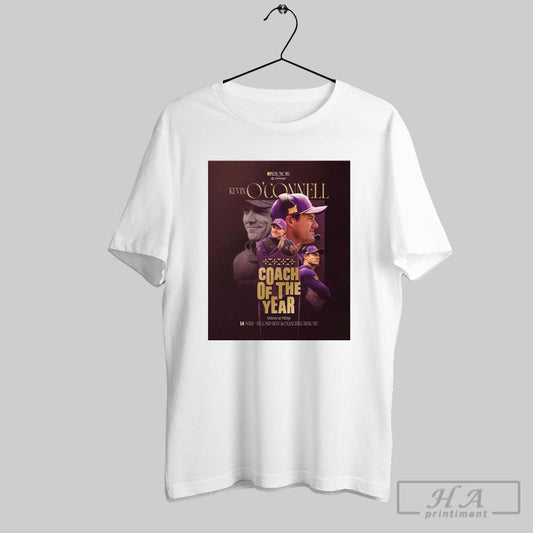 Official Minnesota Vikings Kevin Oconnell Coach Of The Year 14 Wins Second Best In Franchise History Poster T Shirt