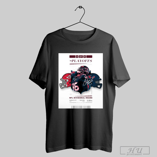 Official Mississippi State The Playoffs Nfl Divisional Round Denico Autry Kansas City Chiefs Vs Houston Texans Signature Poster T Shirt