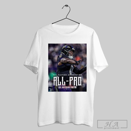 Official Nfl Players Association All Pro First Team Lb Roquan Smith Baltimore Ravens 3x Winner Signature Poster T Shirt