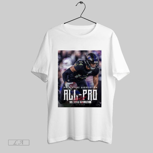 Official Nfl Players Association All Pro First Team Ss Kyle Hamilton Baltimore Ravens 2x Winner Signature Poster T Shirt