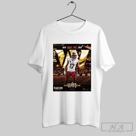 Official Nfl Playoffs Washington Commanders Win 23 20 Tampa Bay Buccaneers Final Score Nfc Wild Card Game Poster T Shirt