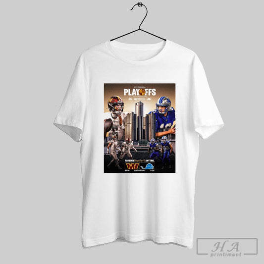 Official Nfl Playoffs Washington Commanders Vs Buffalo Bills Nfc Wild Card 2024 2025 Poster T Shirt