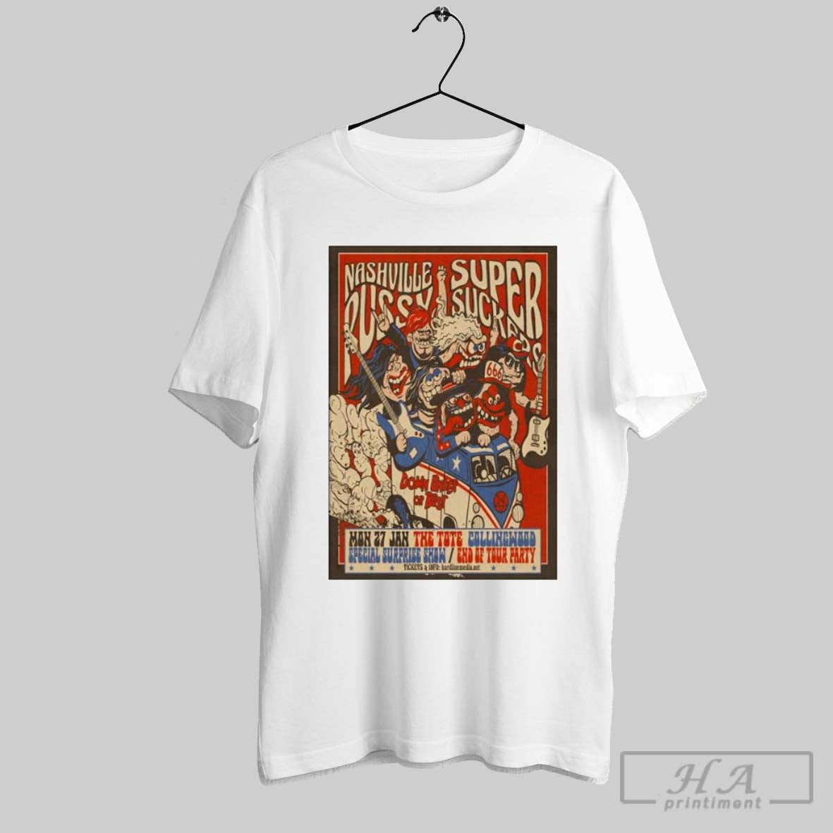 Official Nashville Pussy And The Supersuckers The Tote Australia Jan 27 2025 Poster Shirt