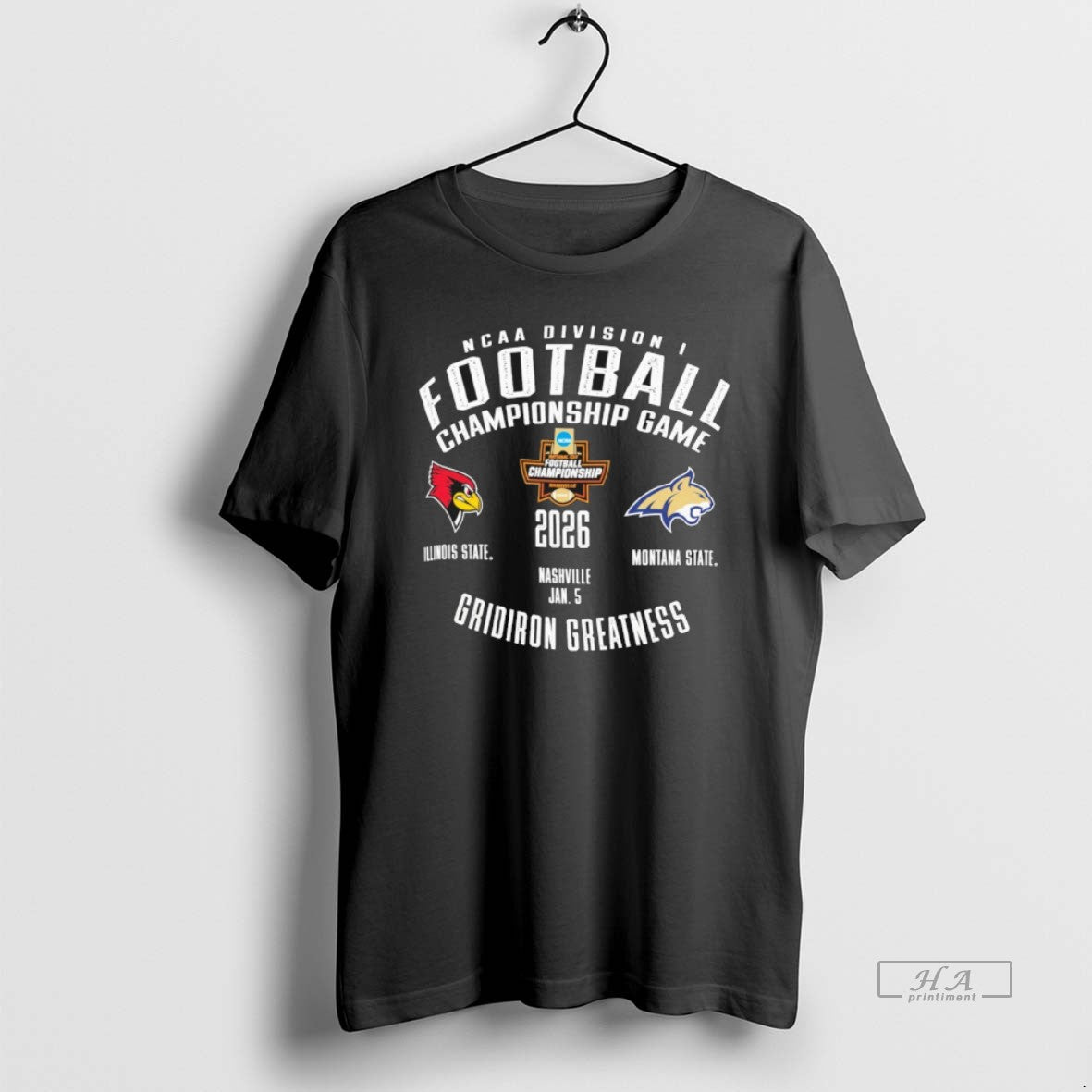 Official Ncaa Division I Football Championship Game Illinois State Redbirds Vs Montana State Bobcats Nashville T-Shirts,...