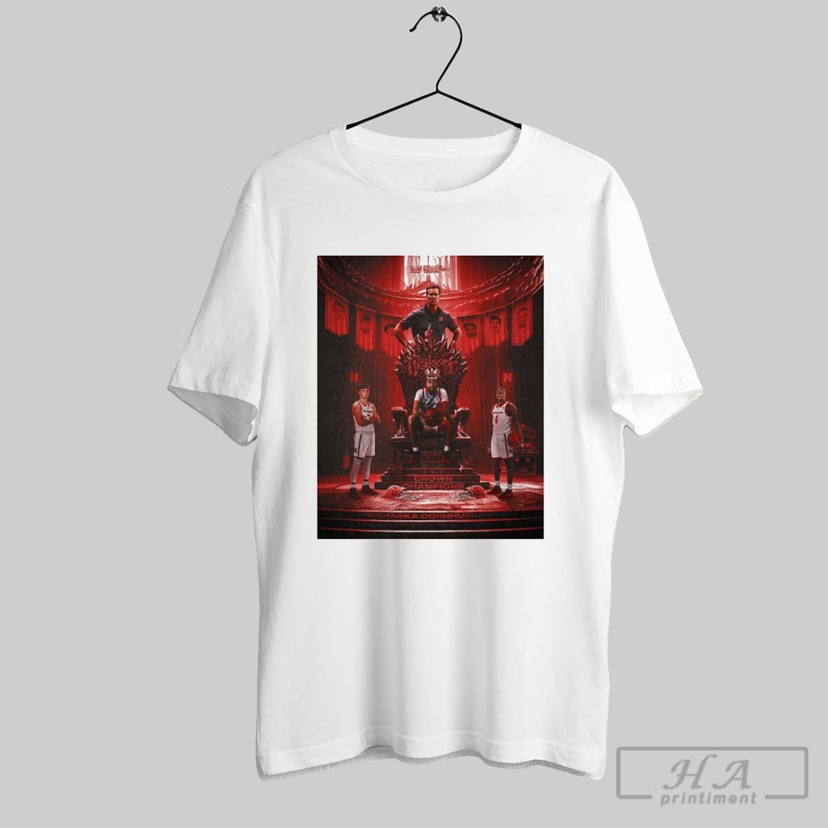 Official Nebraska Cornhuskers College Basketball Crown Champions The Rightful Kings Poster T Shirt