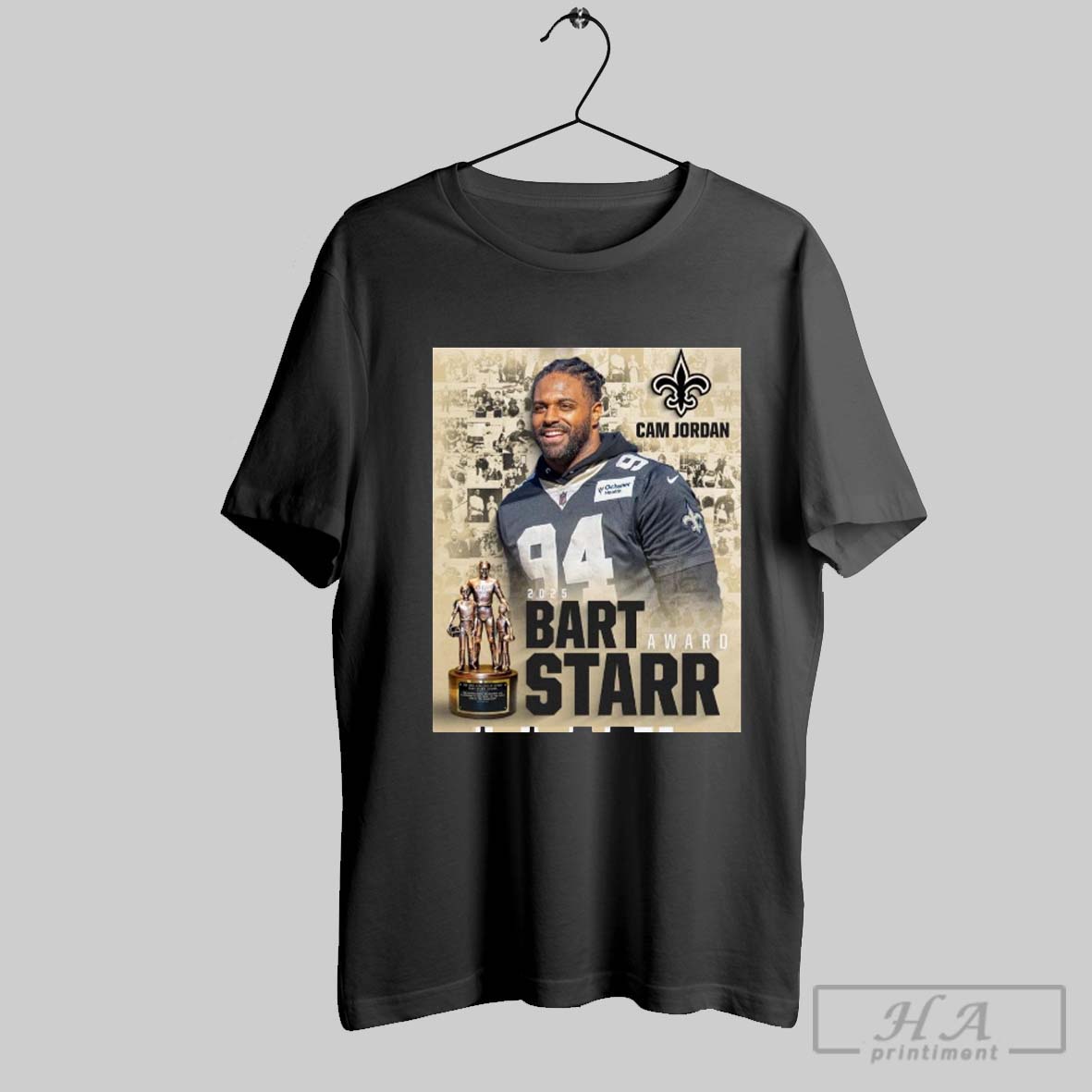 Official New Orleans Saints Football Cam Jordan 2025 Bart Starr Award Winner Poster T Shirt