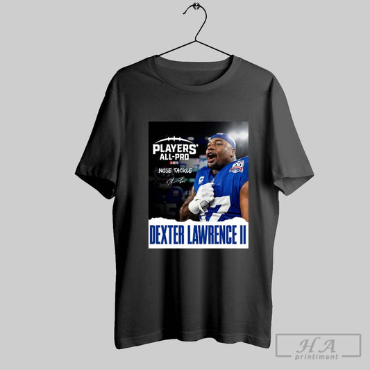 Official New York Giants Dexter Lawrence Ii Players All Pro Nflpa Nose Tackle Signature Poster T Shirt