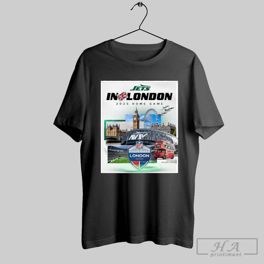 Official New York Jets London Bound 2025 London Home Game Tottenham Hotspur Stadium Poster T Shirt