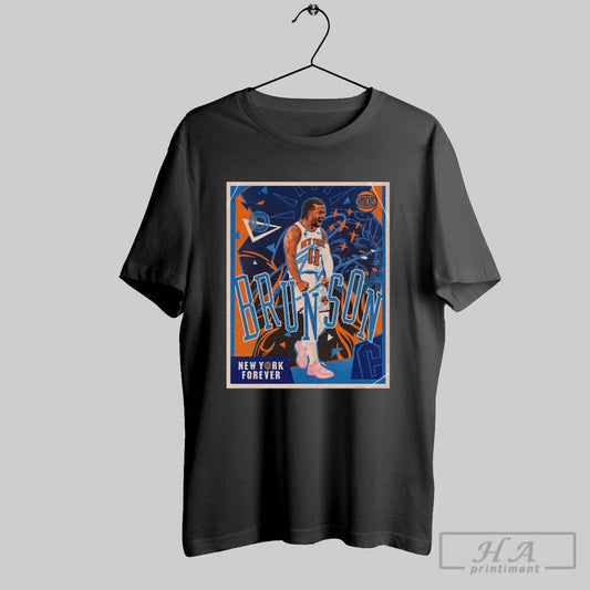 Official New York Knicks Jalen Brunson New York Forever Retro Vintage Poster T Shirt