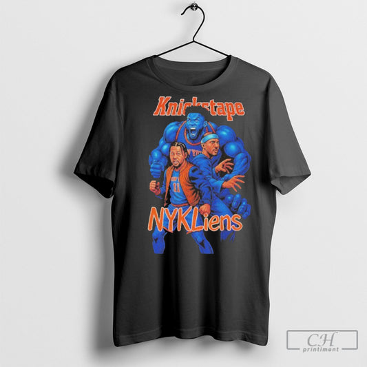 Official New York Knicks Tape Nyk Liens Cartoon Graphic Poster Shirt