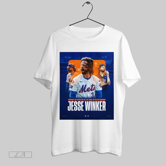 Official New York Mets Welcome Back Jesse Winker Re Signed One Year Contract Poster T Shirt