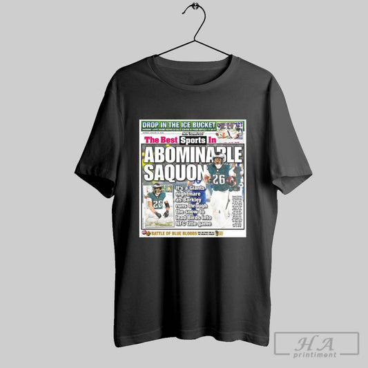 Official New York Post The Best Spots In Abominable Saquon Barkley Drop In The Ice Bucket Jan 20 2025 Poster T Shirt