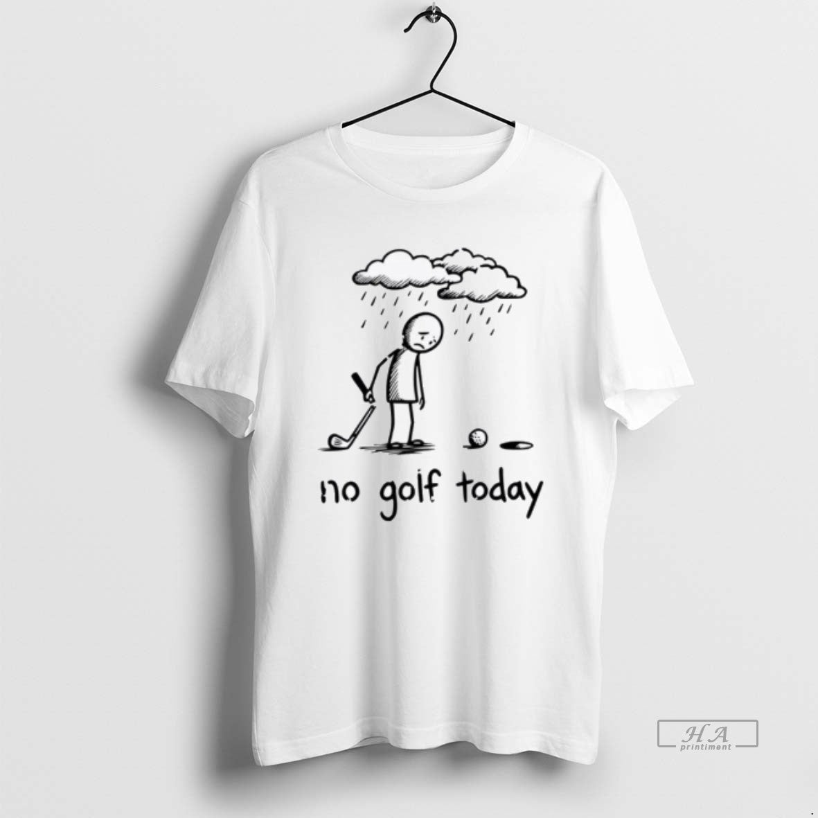 Official No Golf Today Sad Stickman Golfer Figure T-Shirts, Hoodie, Sweatshirt