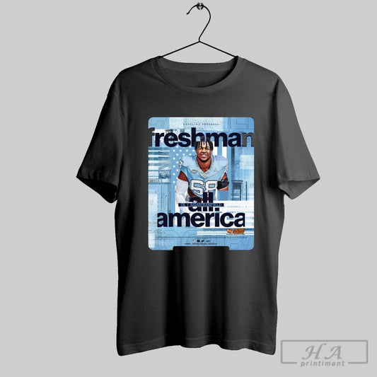 Official North Carolina Tar Heels Football Ol Aidan Banfield Football Writers Freshman All America Team Poster T Shirt