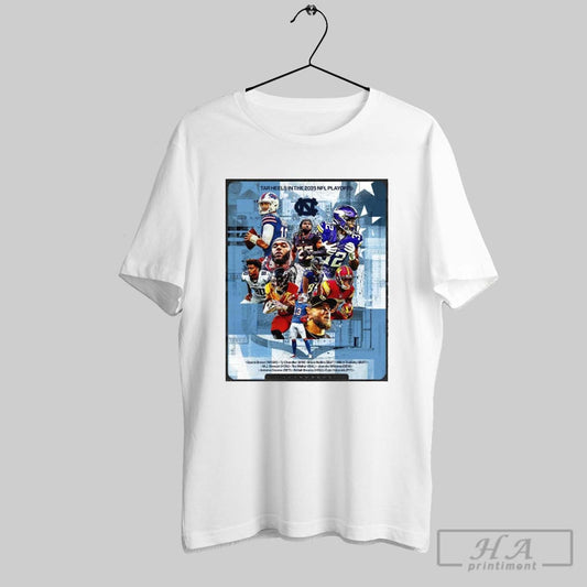 Official North Carolina Tar Heels In The 2025 Nfl Playoffs Mitchell Trubisky Mack Hollins Poster T Shirt