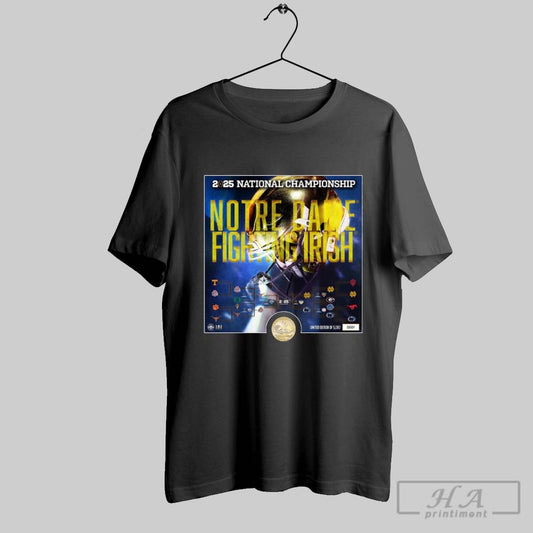 Official Notre Dame Fighting Irish 2025 Football National Championship Bound Poster T Shirt