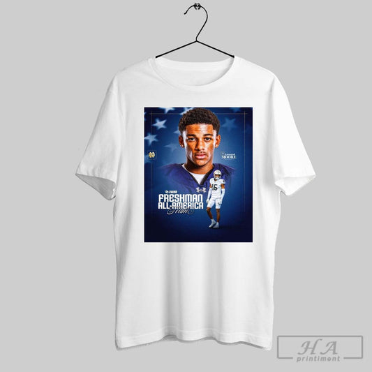 Official Notre Dame Fighting Irish Leonard Moore Cornerback Fwaa Freshman All America Team Poster T Shirt