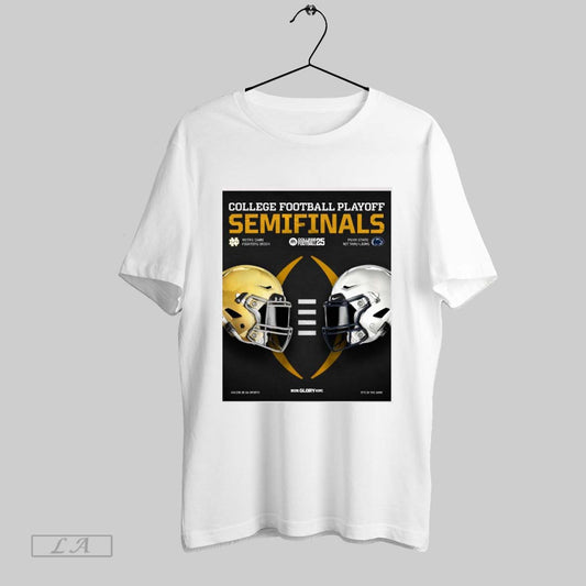 Official Notre Dame Fighting Irish Vs Penn State Nittany Lions College Football Playoff Semifinals College Football 25 Helmet Poster T Shirt