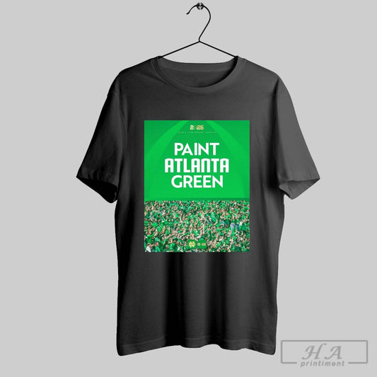 Official Notre Dame Fighting Irish Vs Ohio State Buckeyes Game 16 Paint Atlanta Green 2025 National Championship Atlanta Ga Poster T Shirt