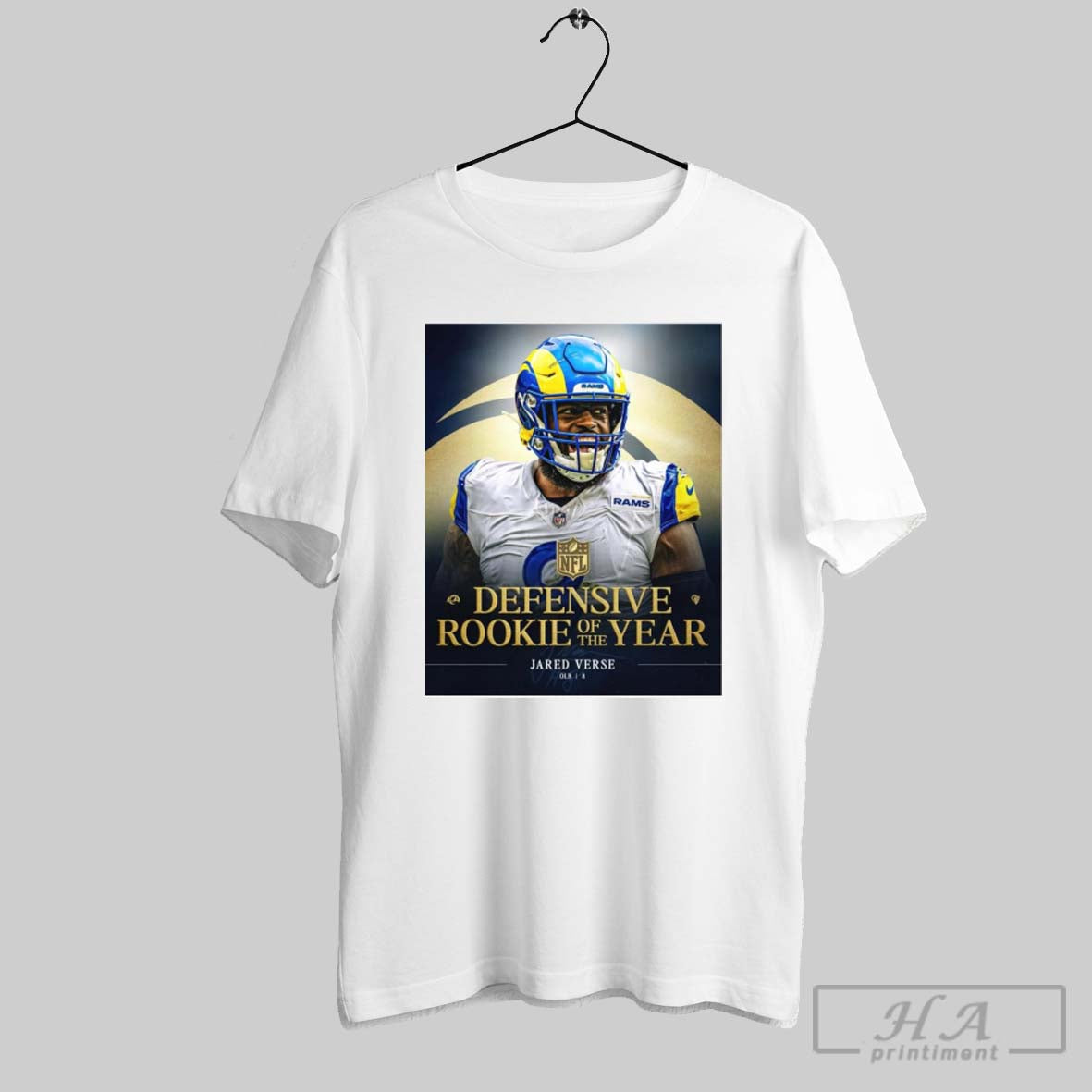 Official Olb Jared Verse Nfl Ap Defensive Rookie Of The Year 2024 Los Angeles Rams Poster T Shirt