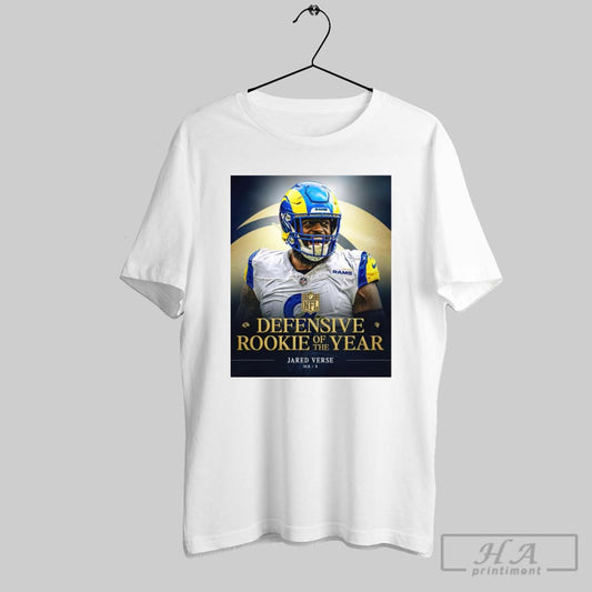 Official Olb Jared Verse Nfl Ap Defensive Rookie Of The Year 2024 Los Angeles Rams Poster T Shirt