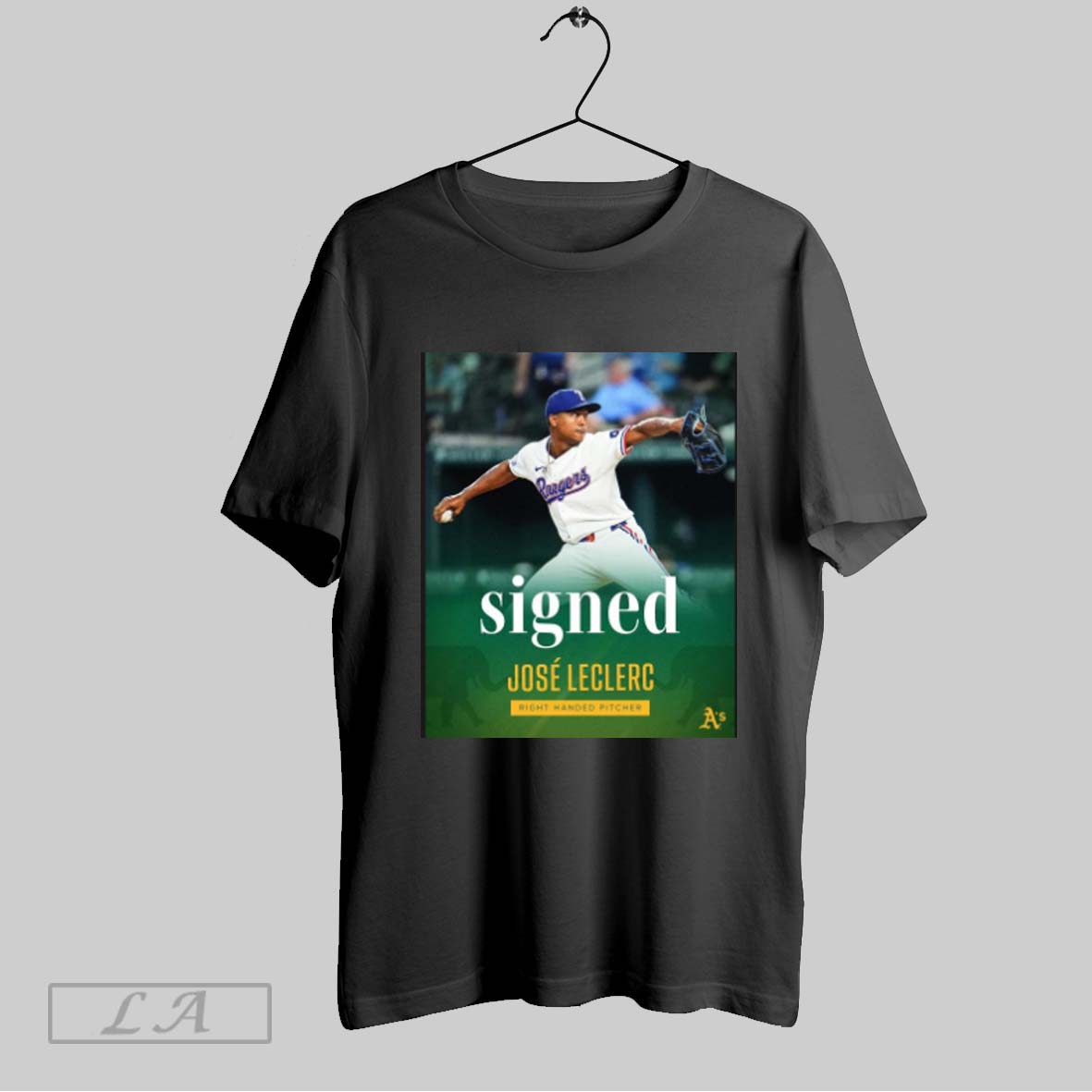 Official Oakland Athletics Mlb Signed Jose Leclerc Right Handed Pitcher One Year Contract Poster T Shirt