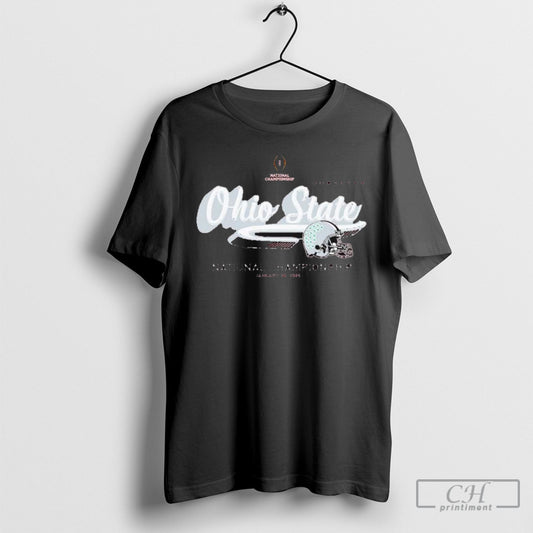Official Ohio State Buckeyes College Football Playoff 2025 National Championship Game Big Advantage Helmet Shirt Poster