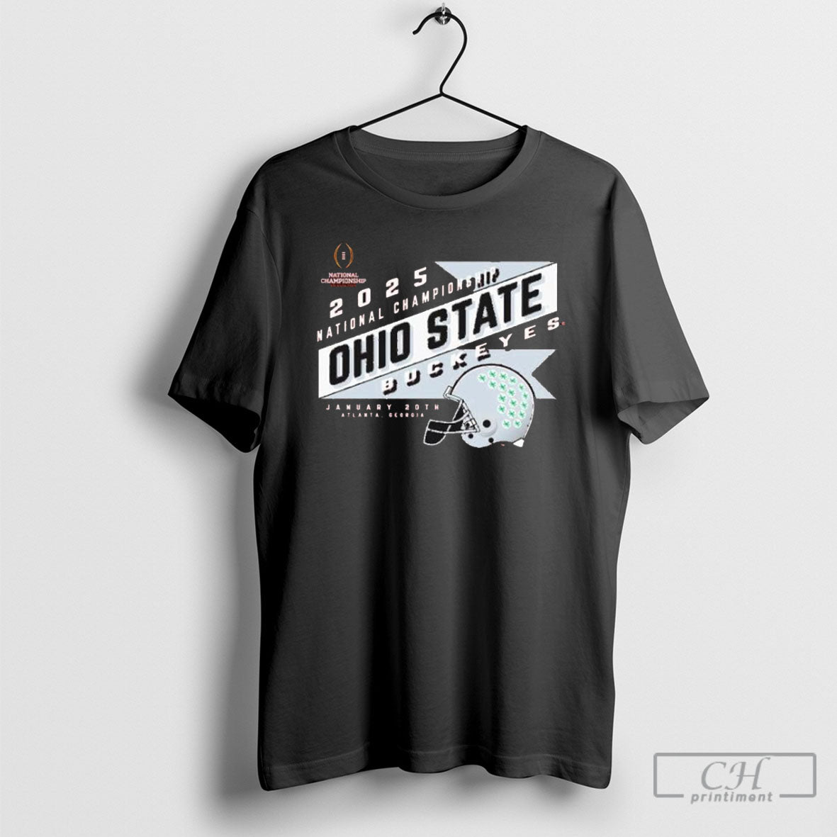 Official Ohio State Buckeyes College Football Playoff 2025 National Championship Game Cloud Belt Helmet Shirt Poster