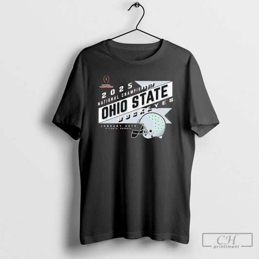 Official Ohio State Buckeyes College Football Playoff 2025 National Championship Game Cloud Belt Helmet Shirt Poster