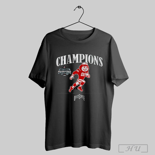 Official Ohio State Buckeyes Football Win Notre Dame 2024 Champions Mascot Cfp Championship Game T Shirt Sweatshirt Hoodies Poster