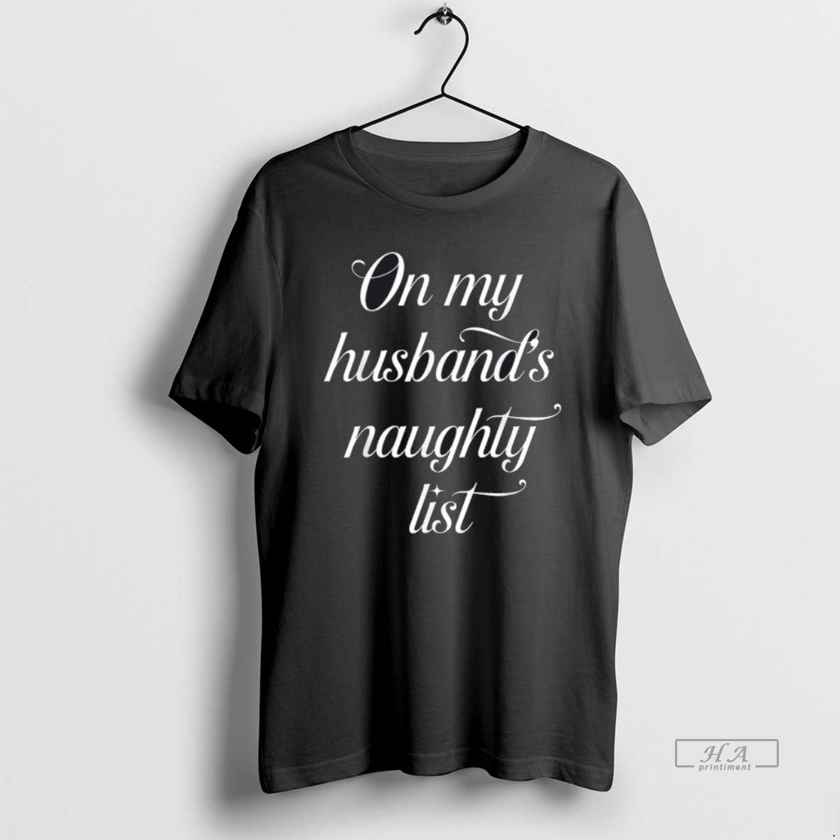 Official On My Husbands Naughty List Husband Wife Couple Xmas T-Shirts, Hoodie, Sweatshirt | TeeSparky.com