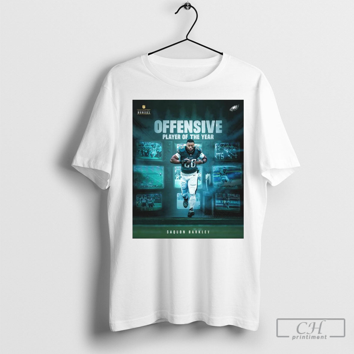 Official Philadelphia Eagles Saquon Barkley 2024 Nfl Offensive Player Of The Year Shirt Poster Ornaments