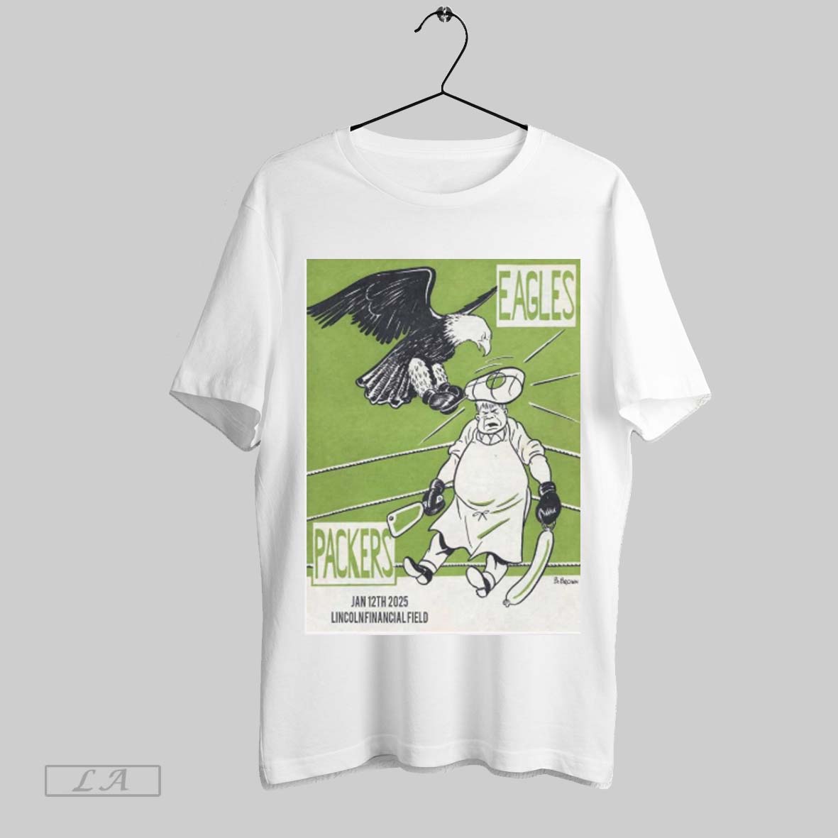 Official Philadelphia Eagles Vs Green Bay Packers Jan 12th 2025 Lincoln Financial Field Flyeaglesfly Gopackgo Poster T Shirt