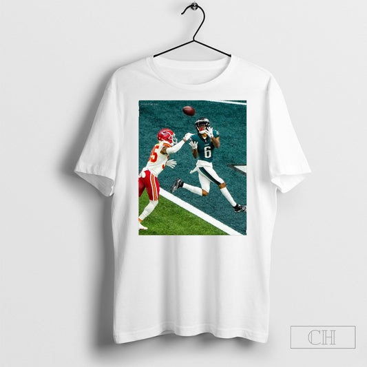 Official Philadelphia Eagles Vs Kansas City Chiefs Devonta Smith This Angle Of The Td Is Chefs Kiss Poster T Shirt