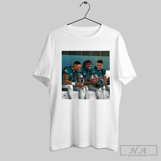 Official Philadelphia Eagles Win La Rams Winner Excellence Jalen Hurts A J Brown Saquon Barkley Poster T Shirts
